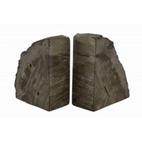 Zeckos Indonesian Brown / Gray Petrified Wood Bookends 4-6 Pounds 602003433078  192537476947
